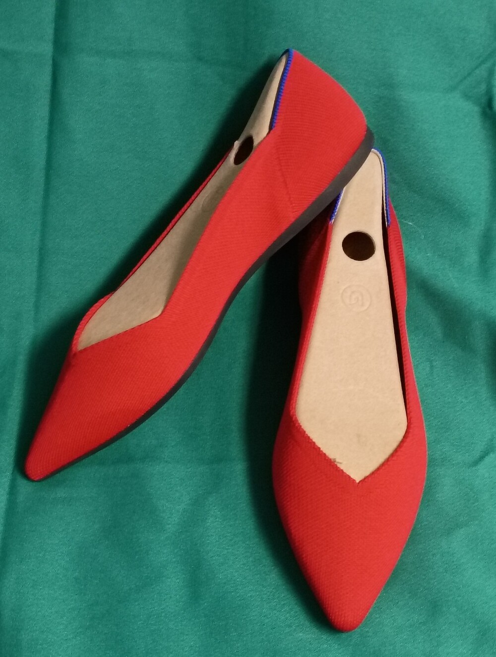 ❤️Size 11 Brand New ROTHY'S VEGAN Round Toe Ballet Flats Shoes Red / Blue